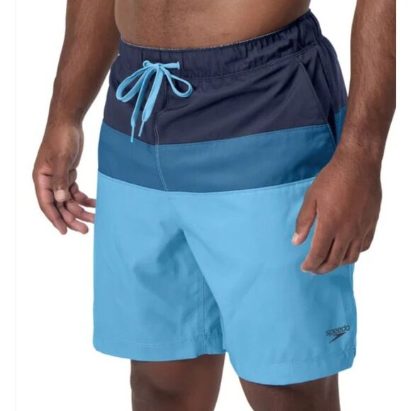 SPEEDO Blue Colorblock Volley Swim Shorts Sz S (30-32) Swim Trunks Swimsuit NWT - Picture 4 of 11